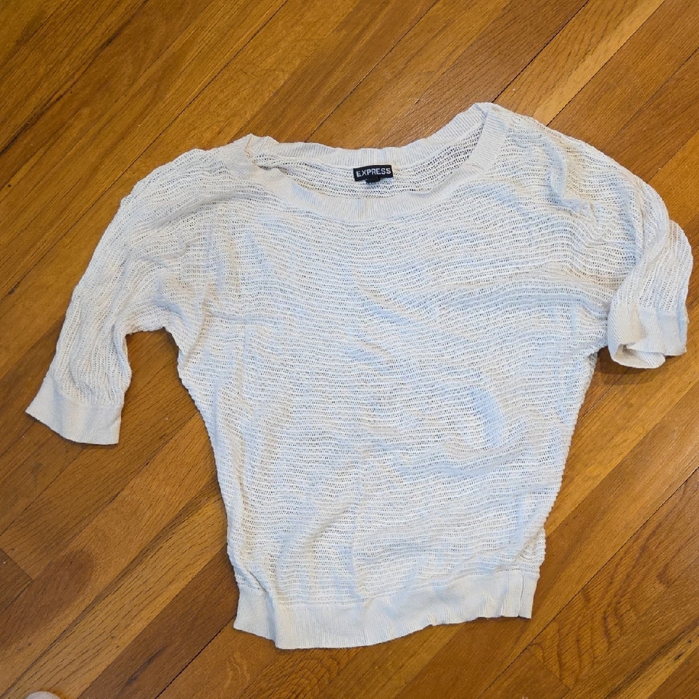 Express White Knit Sweater